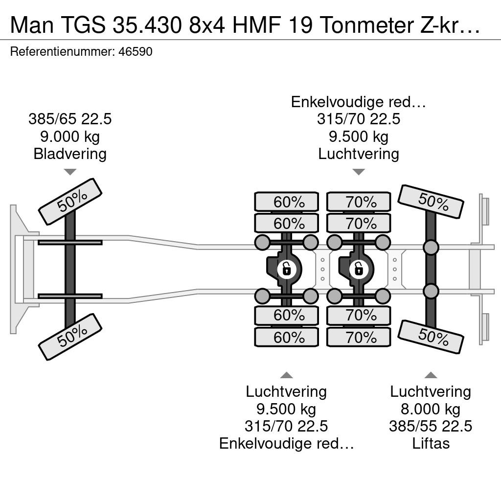 MAN TGS 35.430 8x4 HMF 19 Tonmeter Z-kraan Just 122.81 Konksliftveokid