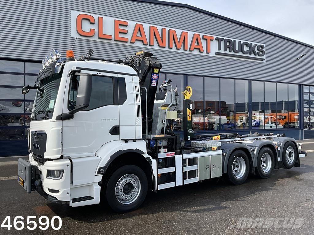MAN TGS 35.430 8x4 HMF 19 Tonmeter Z-kraan Just 122.81 Konksliftveokid