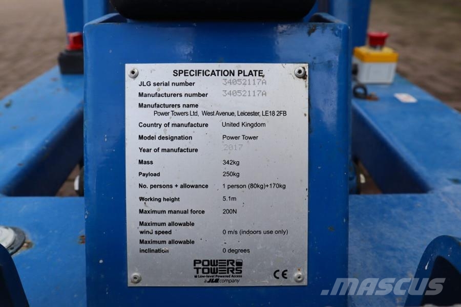 JLG Power Tower Electric, 5.10m Working Height, 250kg Articulated boom lifts
