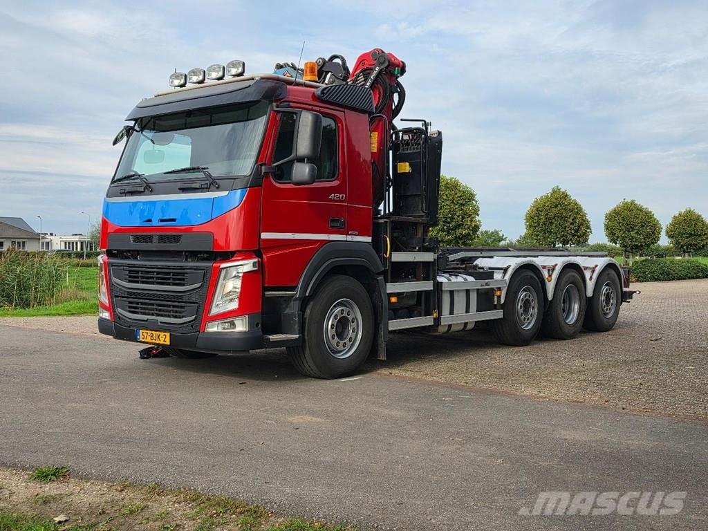 Volvo FM 420 8x2- Z-CRANE/REMOTE CONTROL!! ZERO EMISSION Hook lift trucks