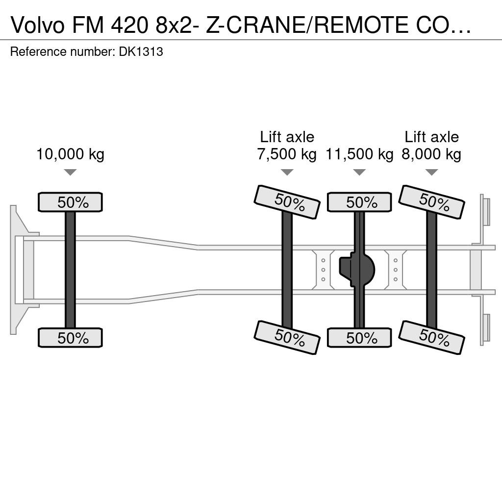 Volvo FM 420 8x2- Z-CRANE/REMOTE CONTROL!! ZERO EMISSION Hook lift trucks
