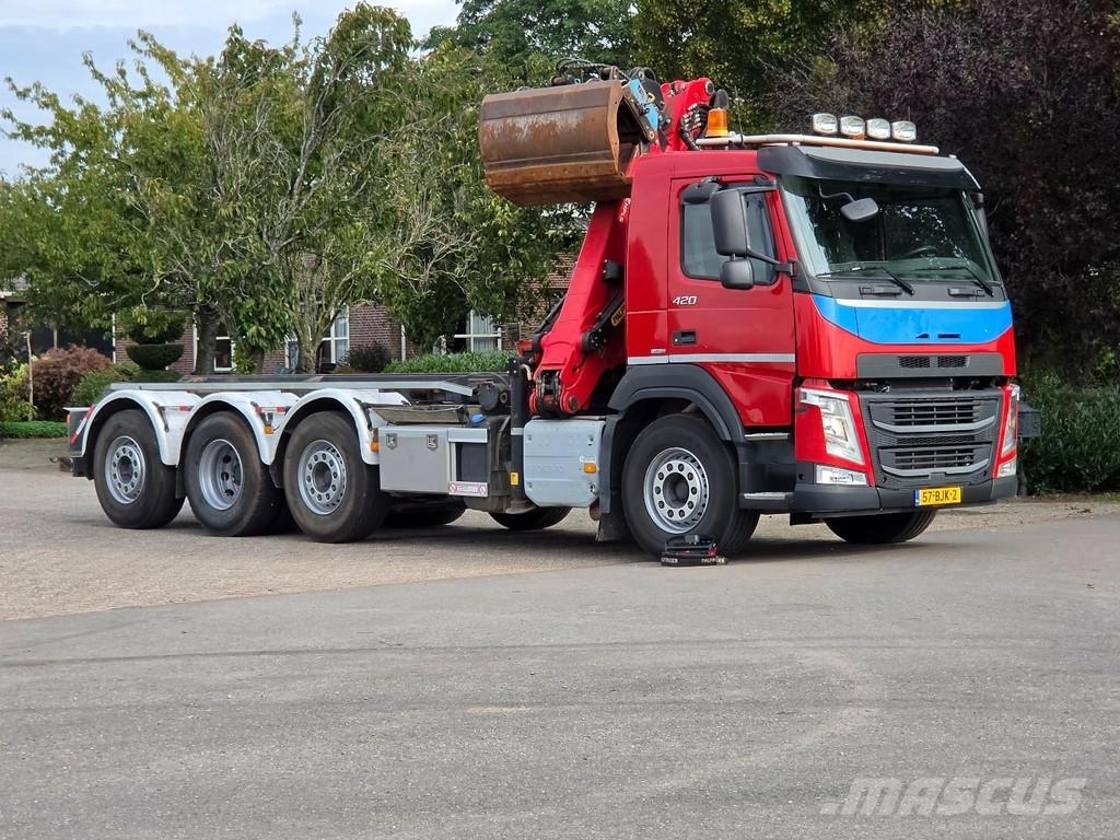 Volvo FM 420 8x2- Z-CRANE/REMOTE CONTROL!! ZERO EMISSION Hook lift trucks