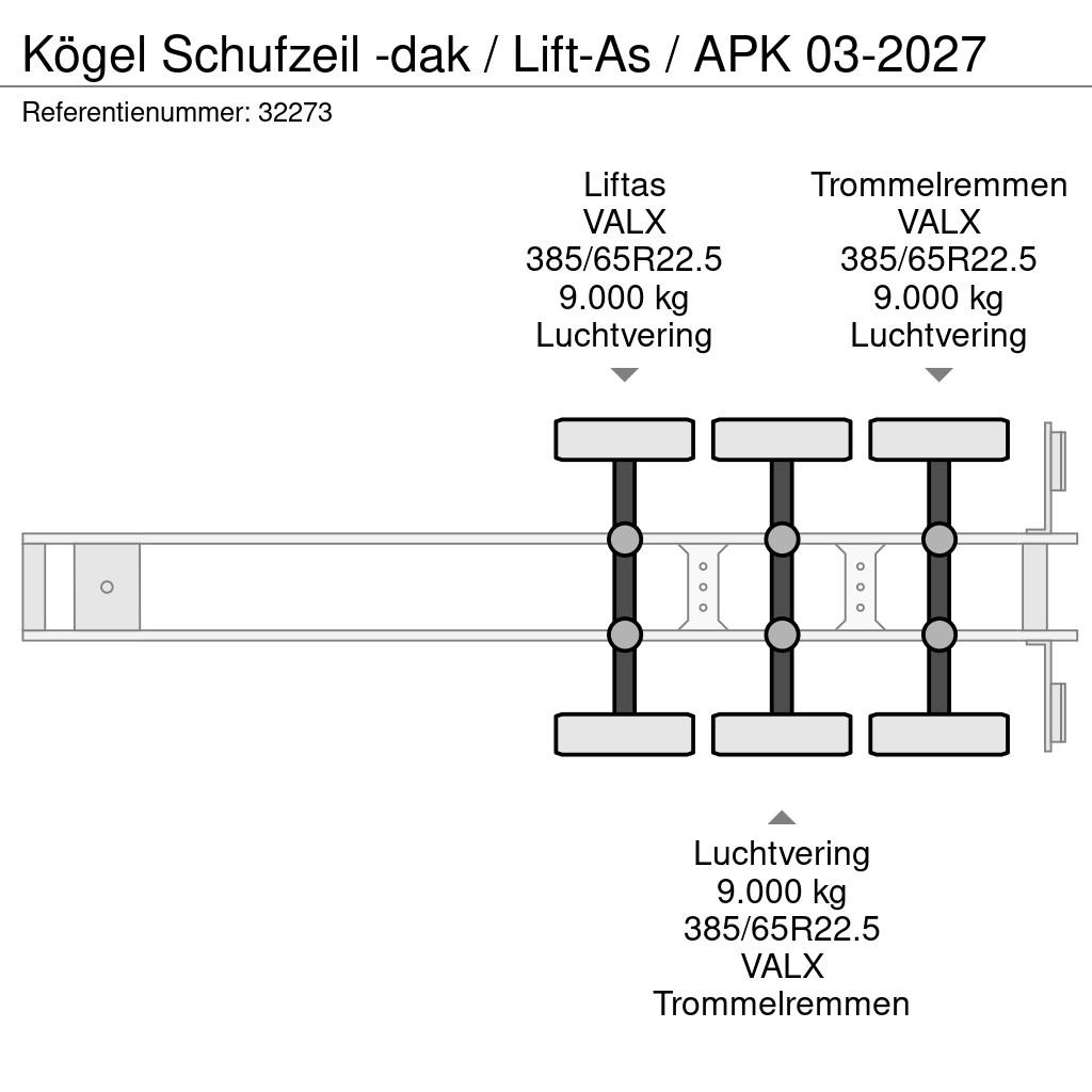 Kögel Schufzeil -dak / Lift-As / APK 03-2027 Tentpoolhaagised