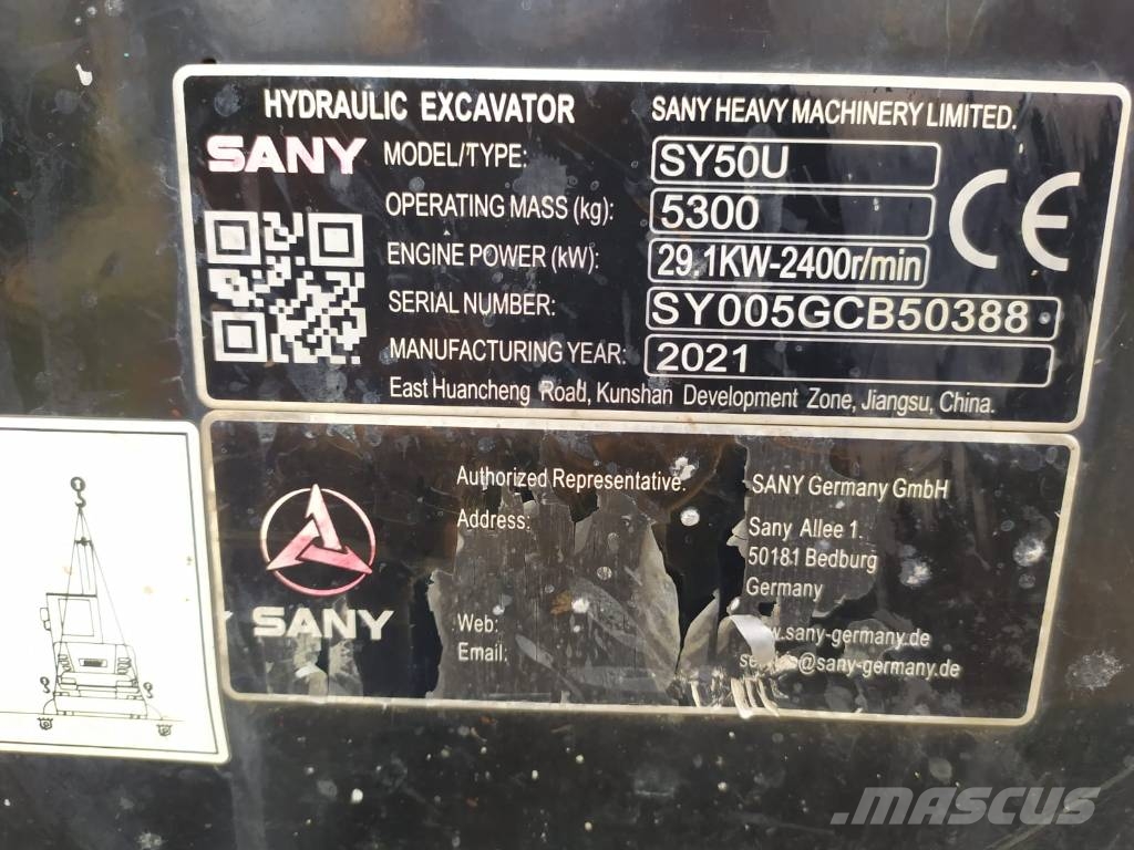 Sany SY 50 U Міні-екскаватори < 7т