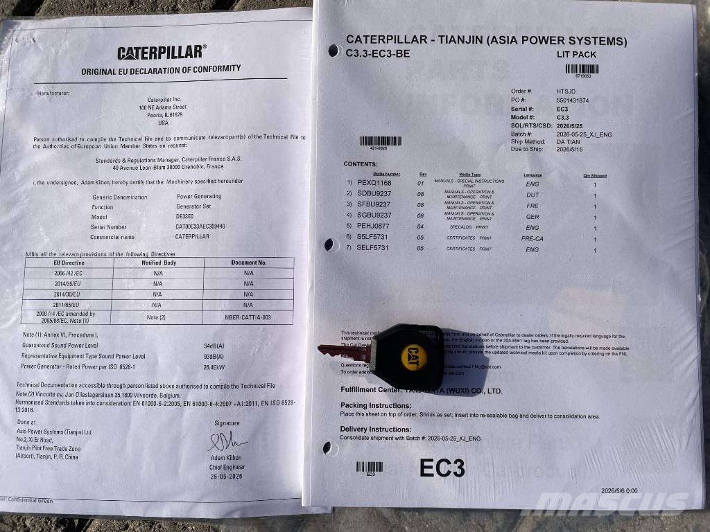 CAT DE33E0 - 33 kVA Generator - DPX-18004 Dizelski agregati