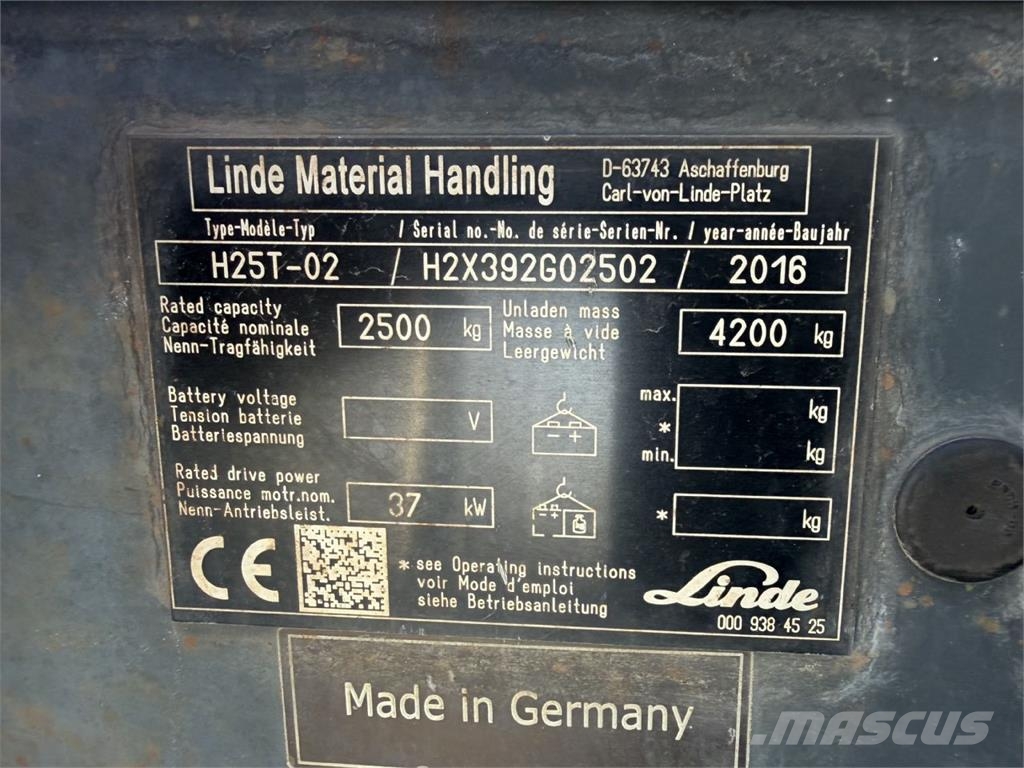 Linde H25T-02 LPG gaffeltrucks
