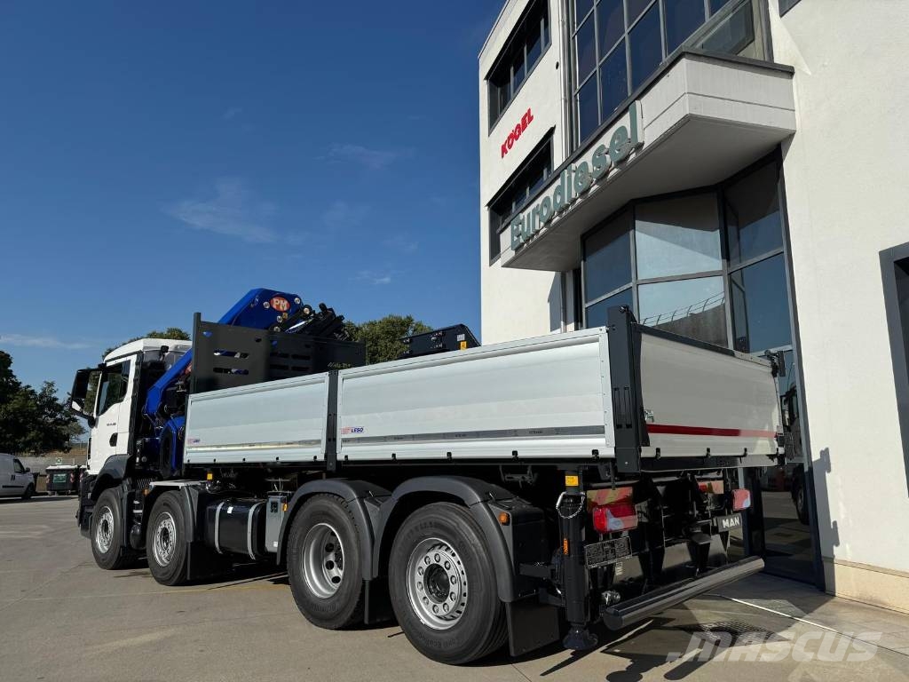 MAN 35.480 con gru PM 58526 con Jib J1416.20 شاحنات الرافعات