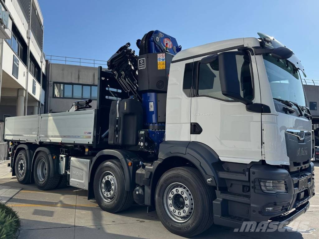 MAN 35.480 con gru PM 58526 con Jib J1416.20 شاحنات الرافعات
