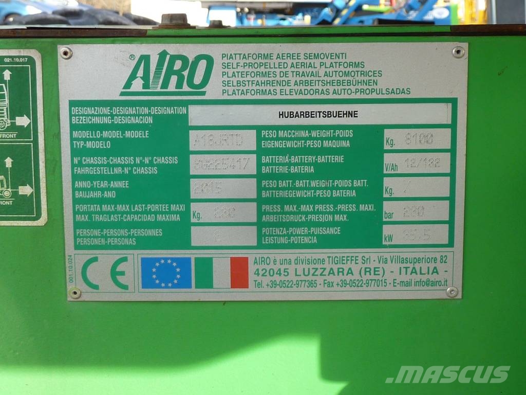 Airo A18 JRTD Iseliikuvad poomtõstukid