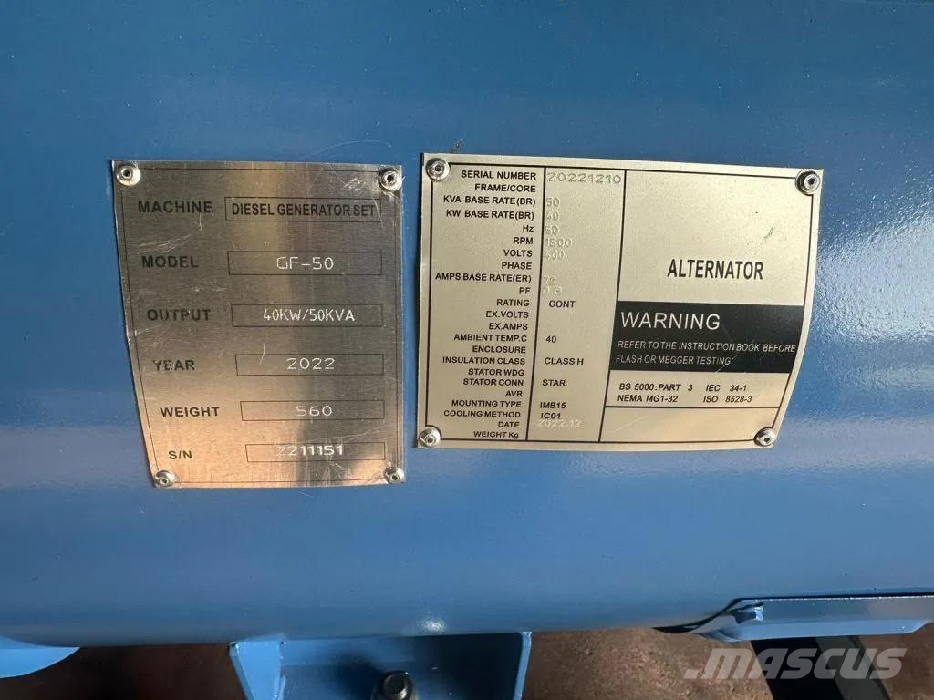 Ricardo 50 KVA (40KW) Generator 3 Phase 50HZ 400V New Unus Γεννήτριες ντίζελ