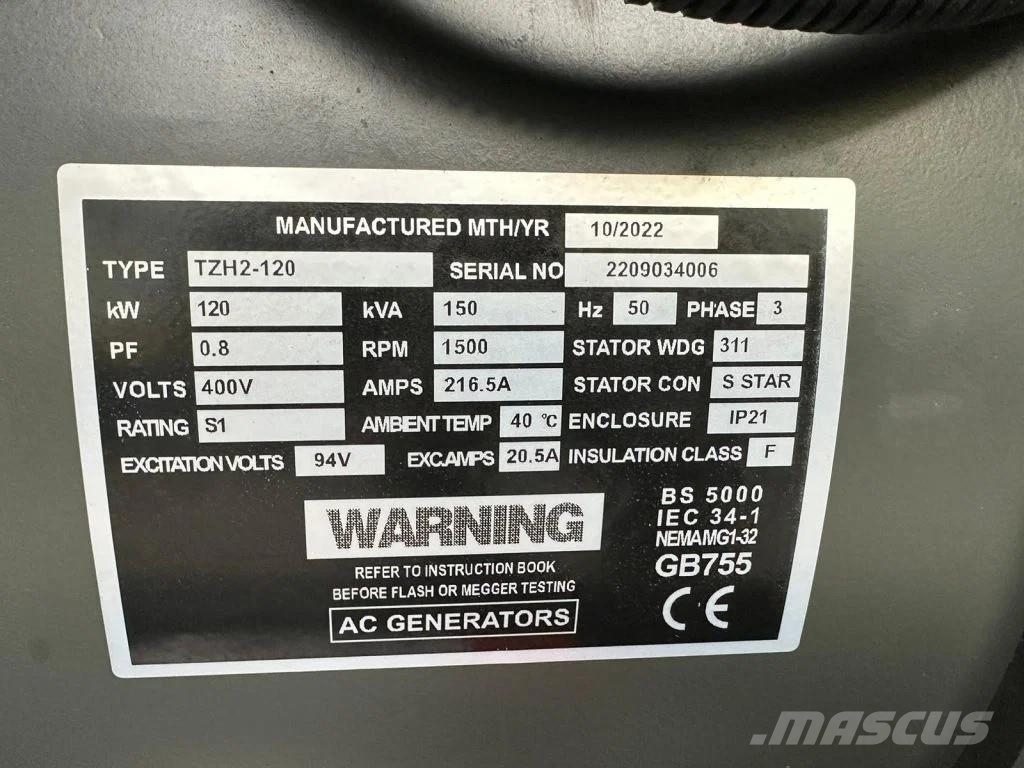Ricardo 150 KVA (120KW) Silent Generator 3 Phase 50HZ 400V Γεννήτριες ντίζελ