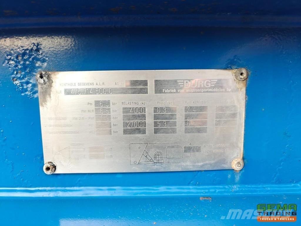 Burg BPO 12 27 CZXHX BX 20/30/40FT Fixed - BPW Axles - Containerchassis Semitrailere