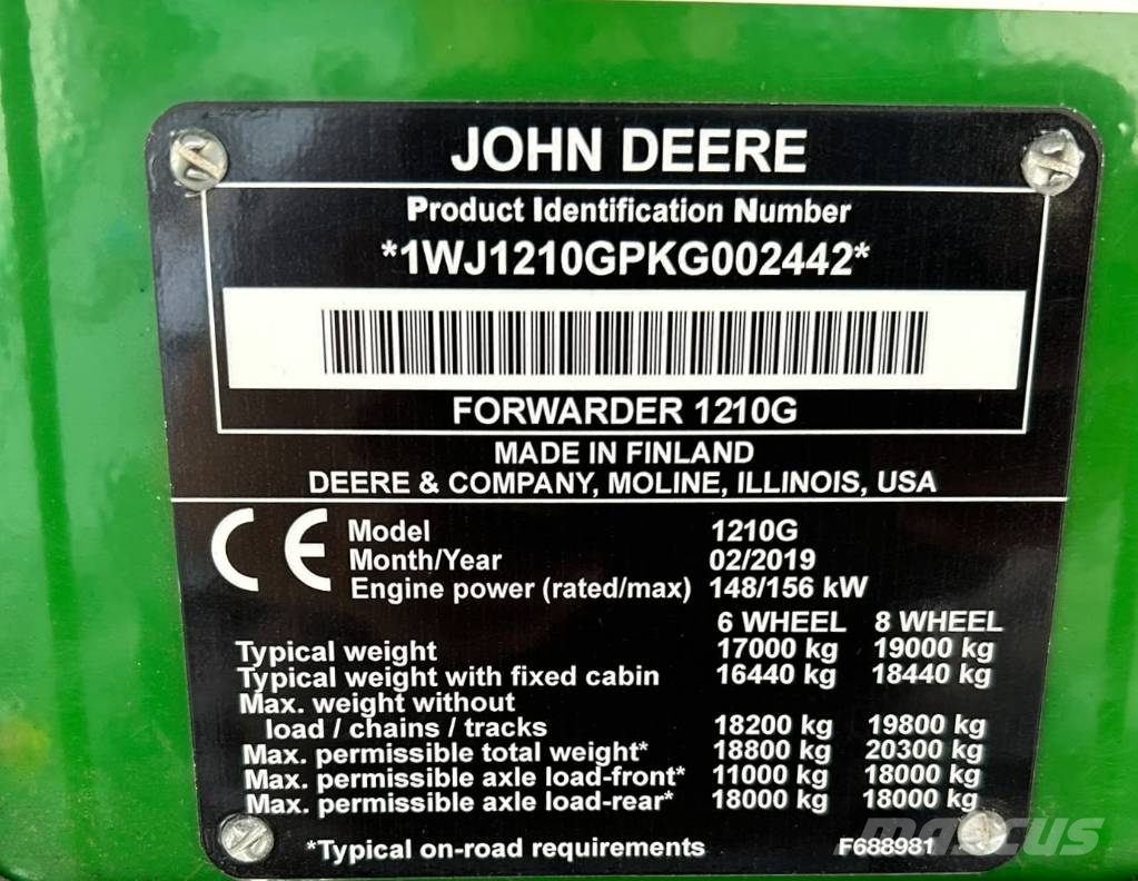 John Deere 1210G Timber Forwarder شاحنات