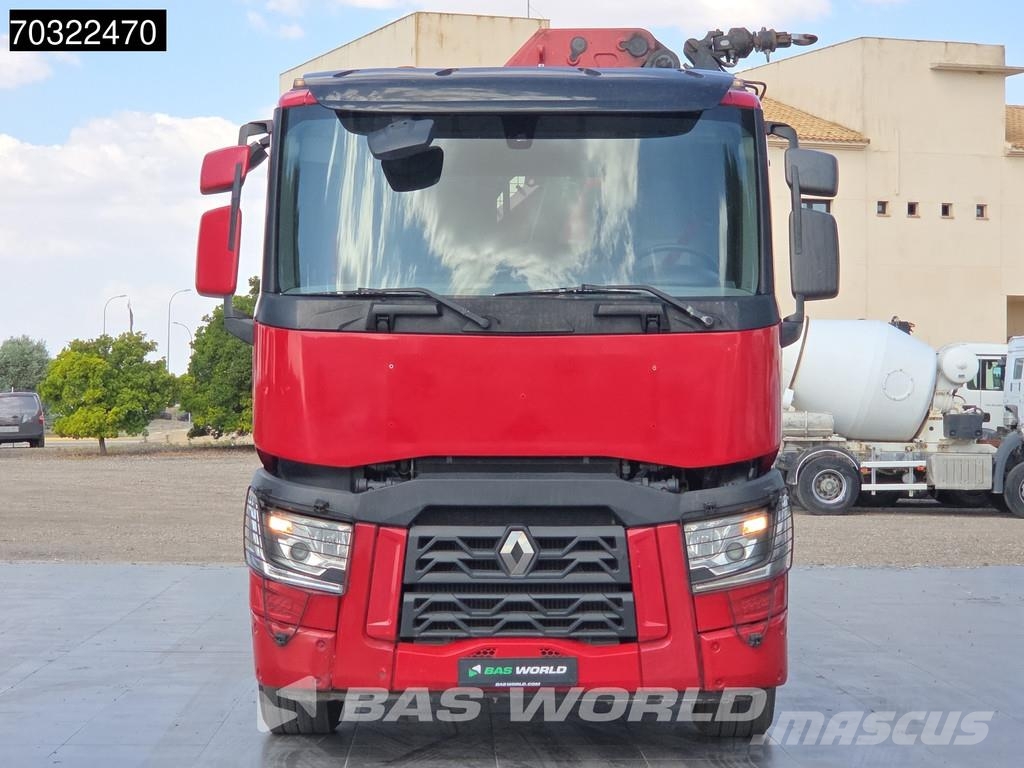 Renault C 380 6X2 Grua HMF 4020K-RC 6x Prolongas Mando con 平板式/側卸式卡車