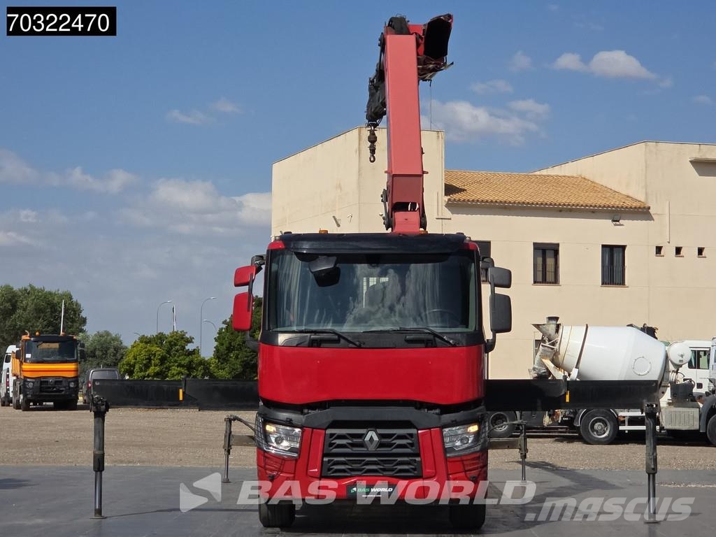 Renault C 380 6X2 Grua HMF 4020K-RC 6x Prolongas Mando con 平板式/側卸式卡車