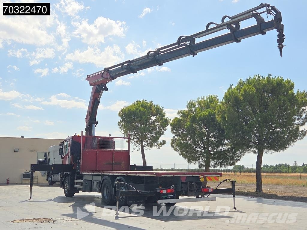 Renault C 380 6X2 Grua HMF 4020K-RC 6x Prolongas Mando con 平板式/側卸式卡車