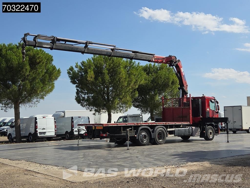 Renault C 380 6X2 Grua HMF 4020K-RC 6x Prolongas Mando con 平板式/側卸式卡車