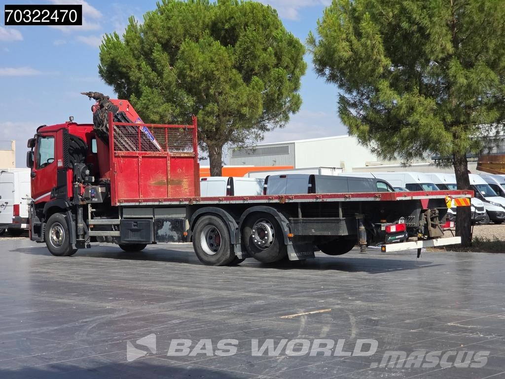 Renault C 380 6X2 Grua HMF 4020K-RC 6x Prolongas Mando con 平板式/側卸式卡車
