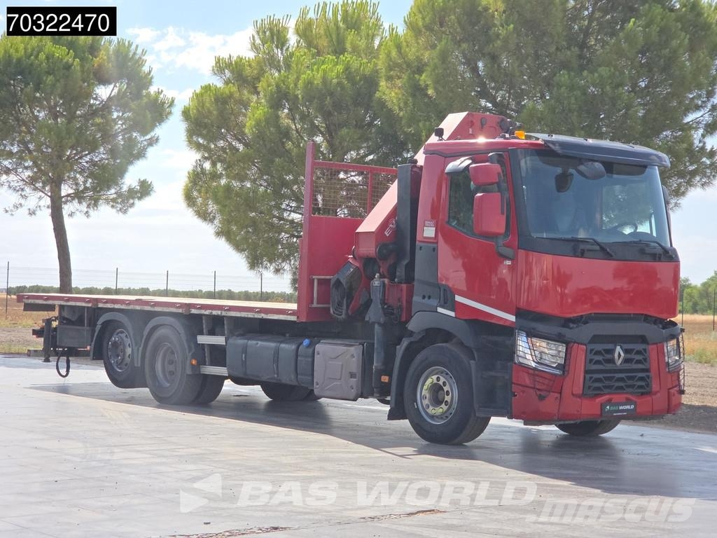 Renault C 380 6X2 Grua HMF 4020K-RC 6x Prolongas Mando con 平板式/側卸式卡車