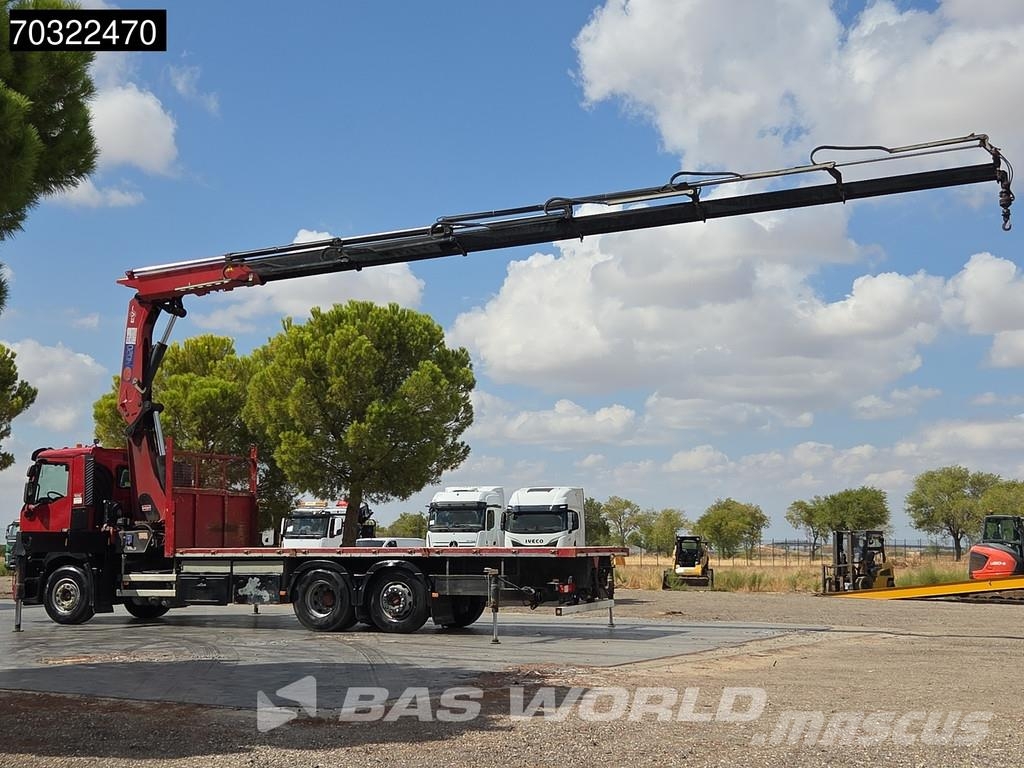 Renault C 380 6X2 Grua HMF 4020K-RC 6x Prolongas Mando con 平板式/側卸式卡車