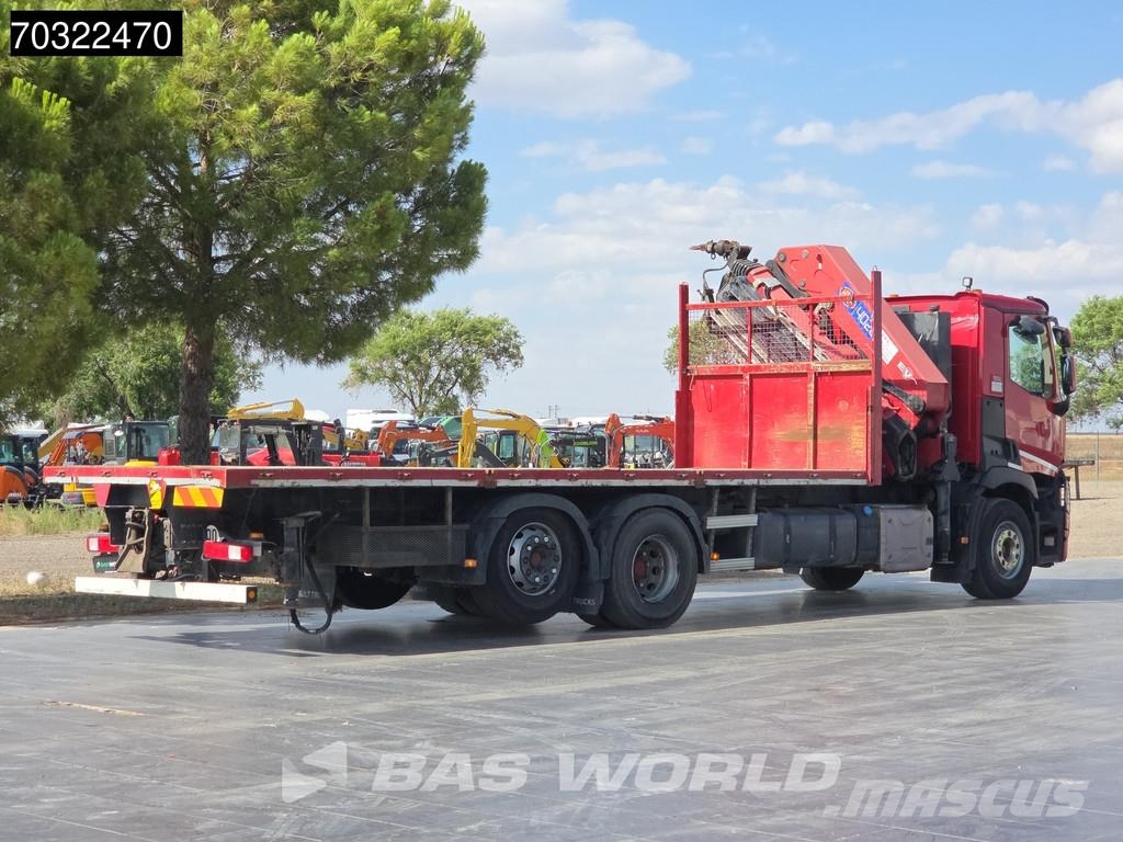 Renault C 380 6X2 Grua HMF 4020K-RC 6x Prolongas Mando con 平板式/側卸式卡車