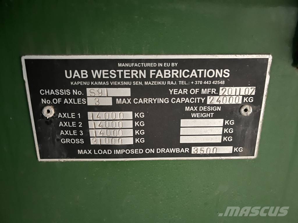 Western 24 tons Remolques con caja de volteo