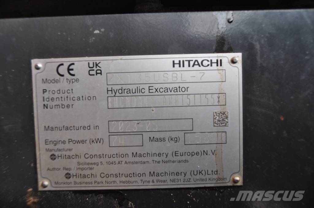 Hitachi ZX 135 US BL-7 Crawler excavators