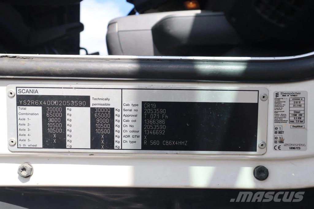 Scania R560 V8 EURO 5 6X4 FULL STEEL BIG AXLES RETARDER شاحنات قلابة