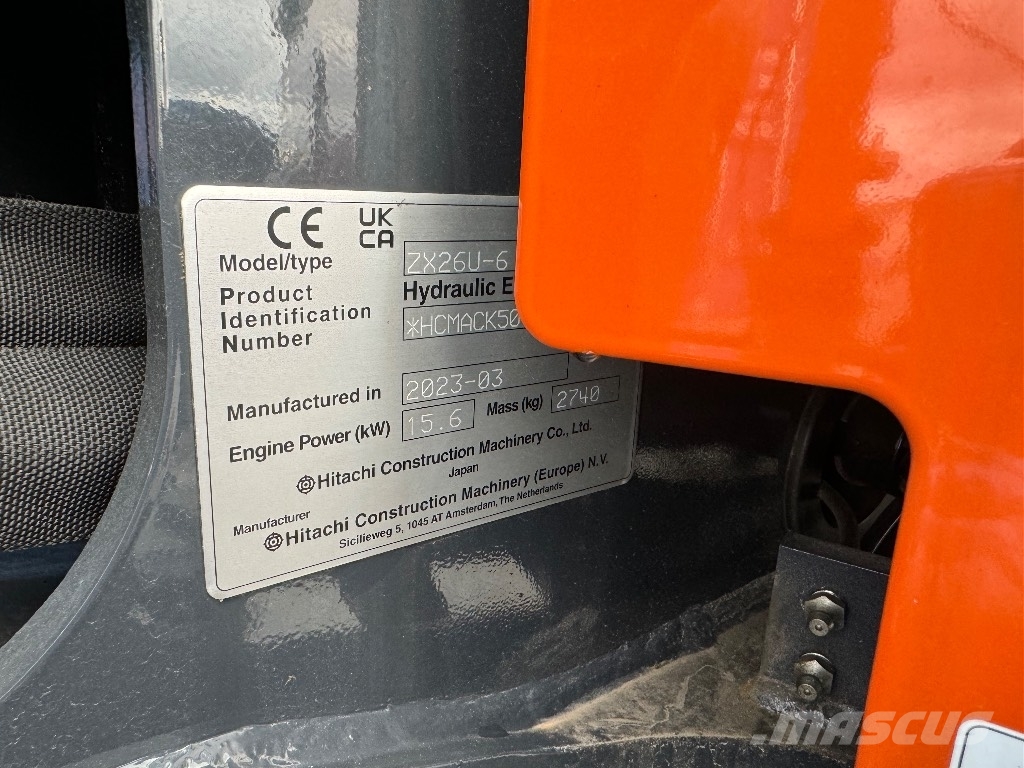 Hitachi ZX 26 U-6 حفارات صغيرة أقل من 7 طن (حفارات صغيرة)