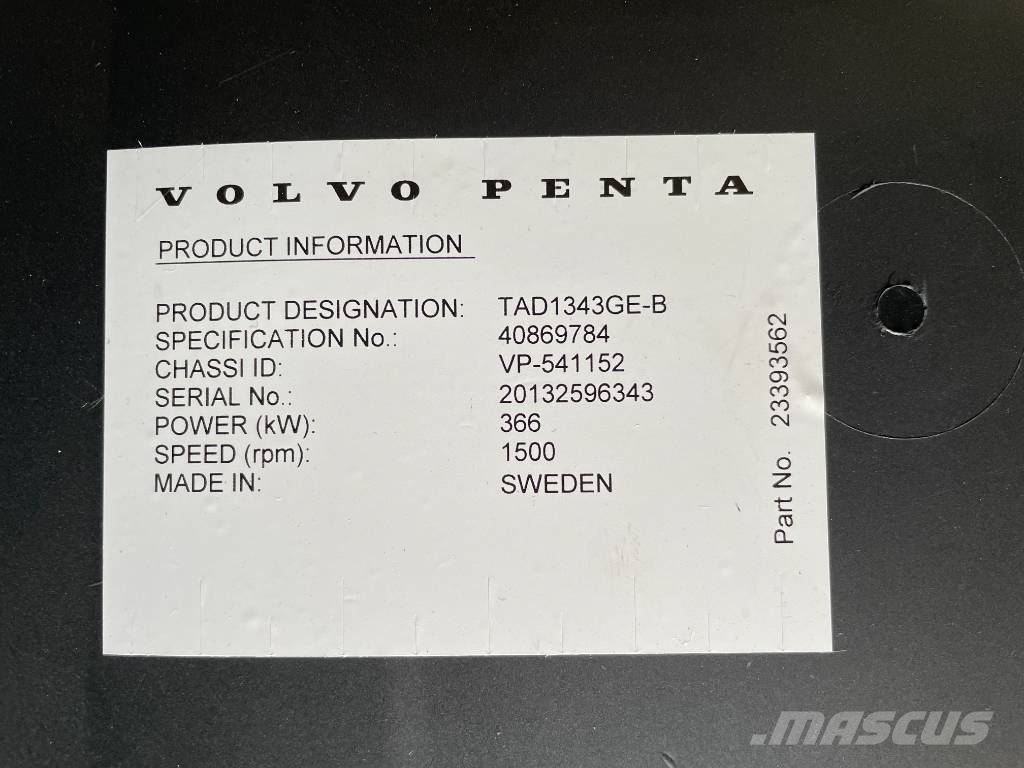 Volvo TAD1343GE-B - 415 kVA Generator - DPX-18879 Dizel generatori