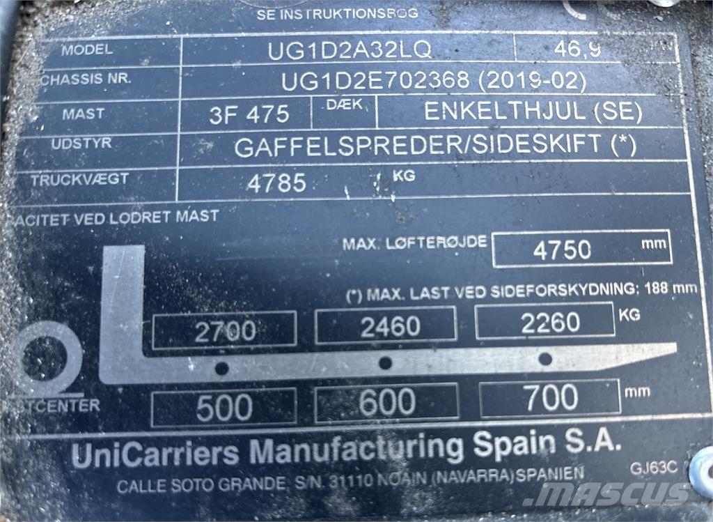 UniCarriers DX32 LPG forklifts
