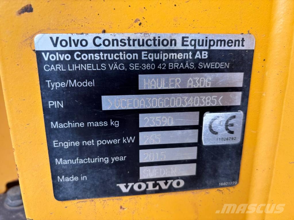 Volvo A 30 G Tailgate Zglobni damperi