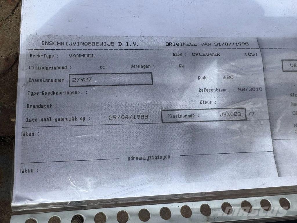 Van Hool **FULL STEEL SUSPENSION-WIDE SPREAD-BELGIAN TRAILE Curtainsiderauflieger