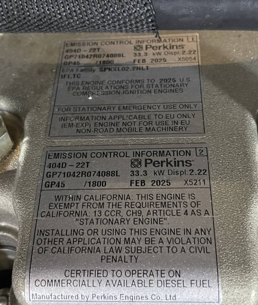 Perkins 404D-22TG - 28 kVA Generator - DPX-19801.1 Diesel Generators