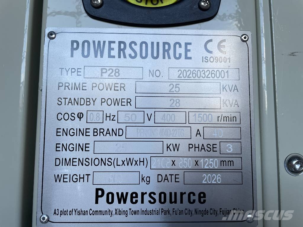 Perkins 404D-22TG - 28 kVA Generator - DPX-19801.1 Generadores diésel