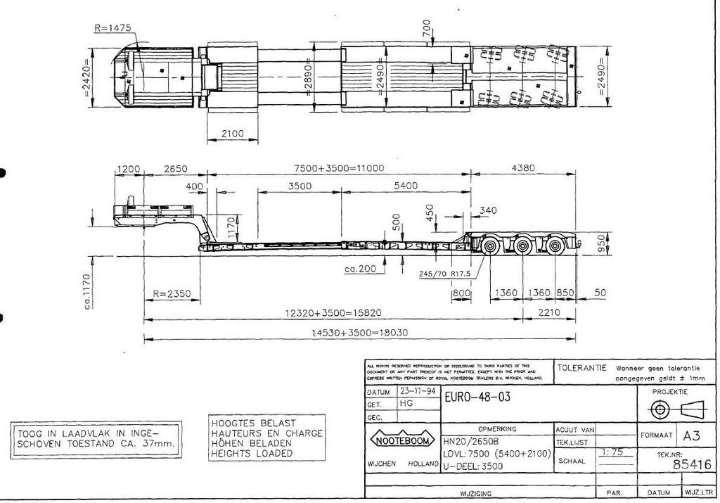 Nooteboom EURO 4803 + 3x SAF AXLE Autotransporter