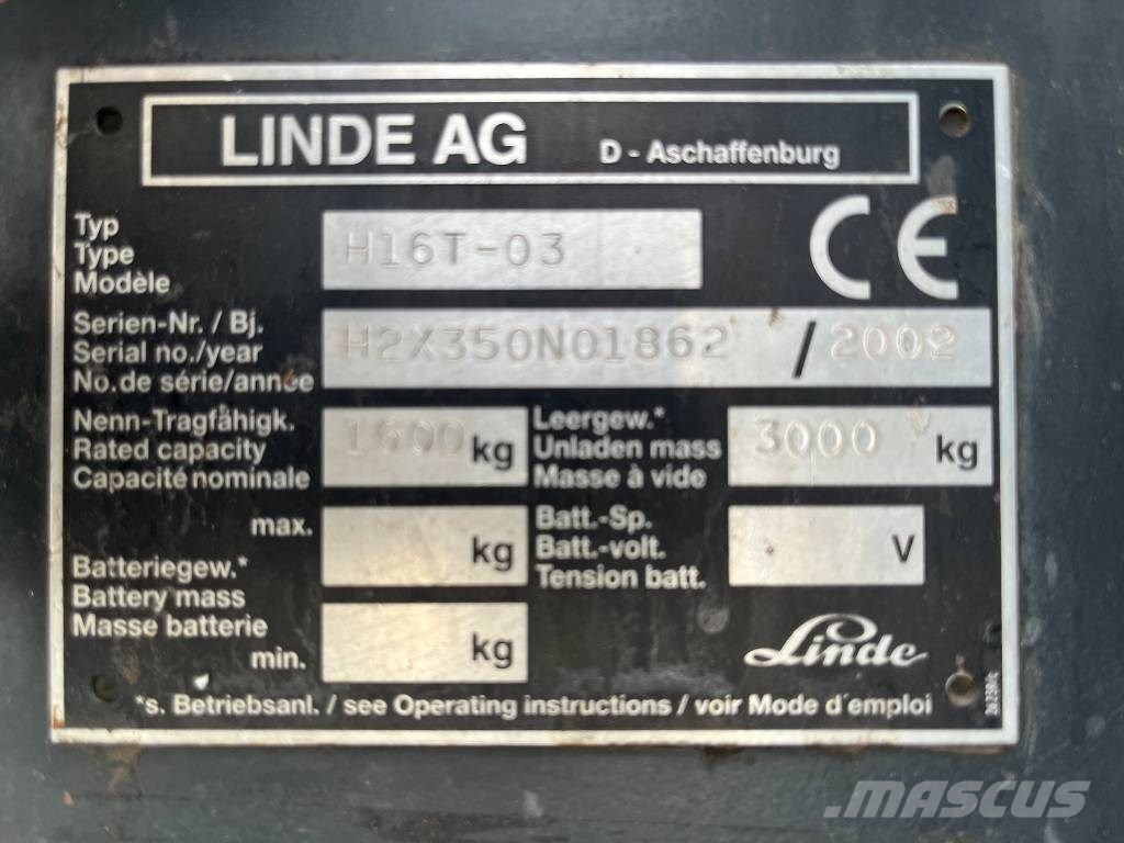 Linde H16T-03 V-3639 OB Plinski viličarji