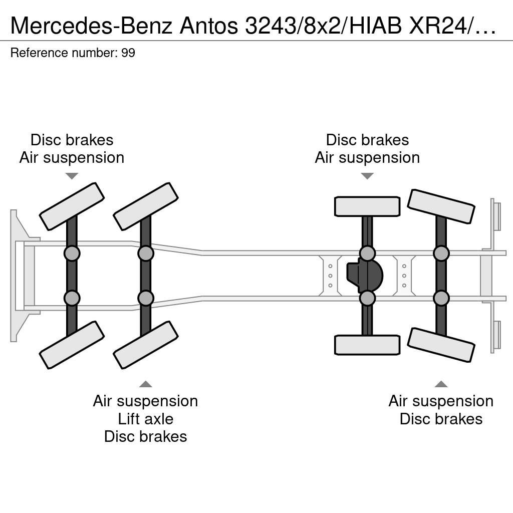 Mercedes-Benz Antos 3243/8x2/HIAB XR24/Lenk + Liftachse/256tkm Kotalni prekucni tovornjaki