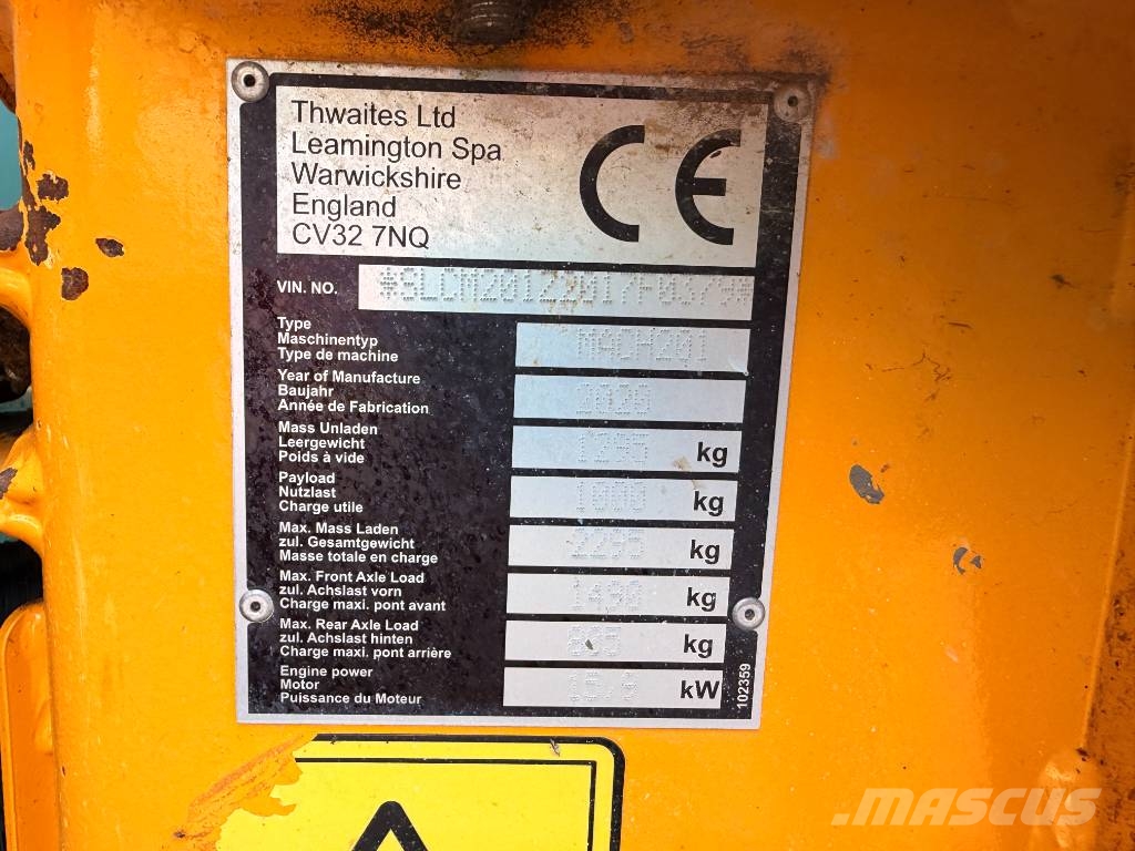 Thwaites Mach 201 1 Ton High Tip Skip Loader Stavebné sklápače