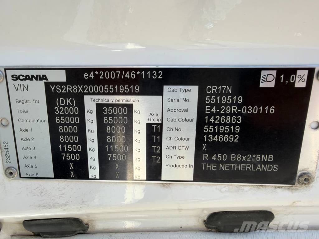 Scania R450 NGS 8x2*6 Fassi F245A Tipper / Crane Automobiliniai kranai