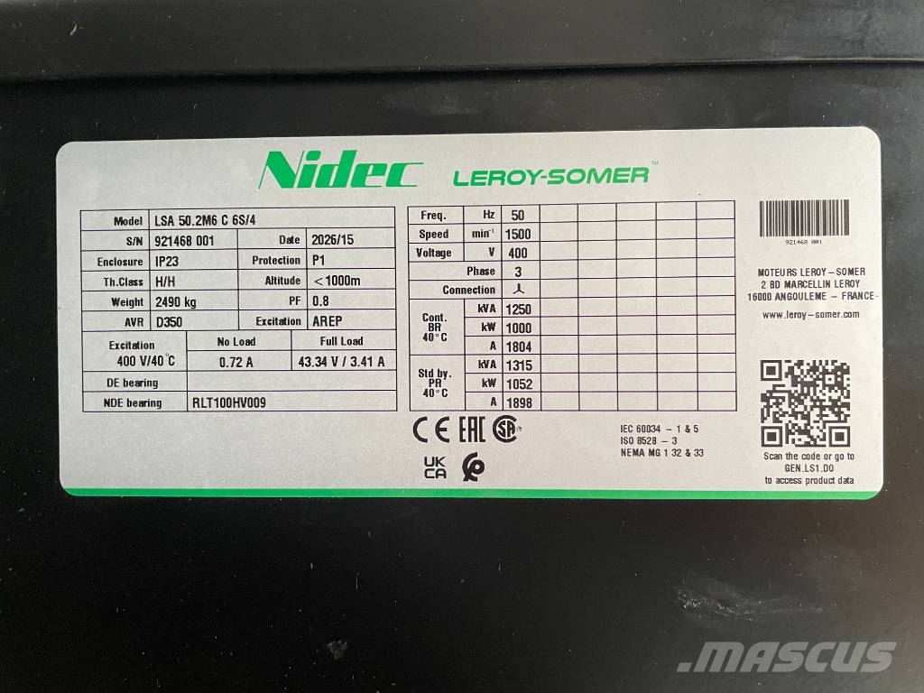 Perkins 4008TAG3 - 1.250 kVA Generator - DPX-19821 مولدات ديزل