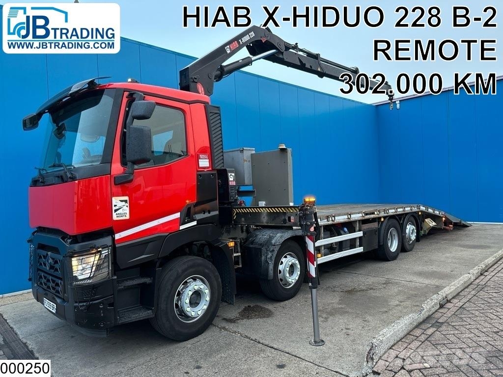 Renault C 380 EURO 6, 8x2, HIAB, Remote Tovornjaki s kesonom/platojem