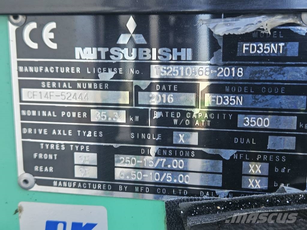 Mitsubishi FD35N Dieseltrukki Dizelski viličarji