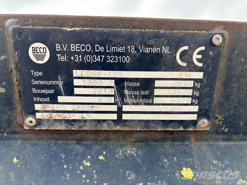 Beco jordskopa 2200 L, 2,70 m, St Bm Buckets
