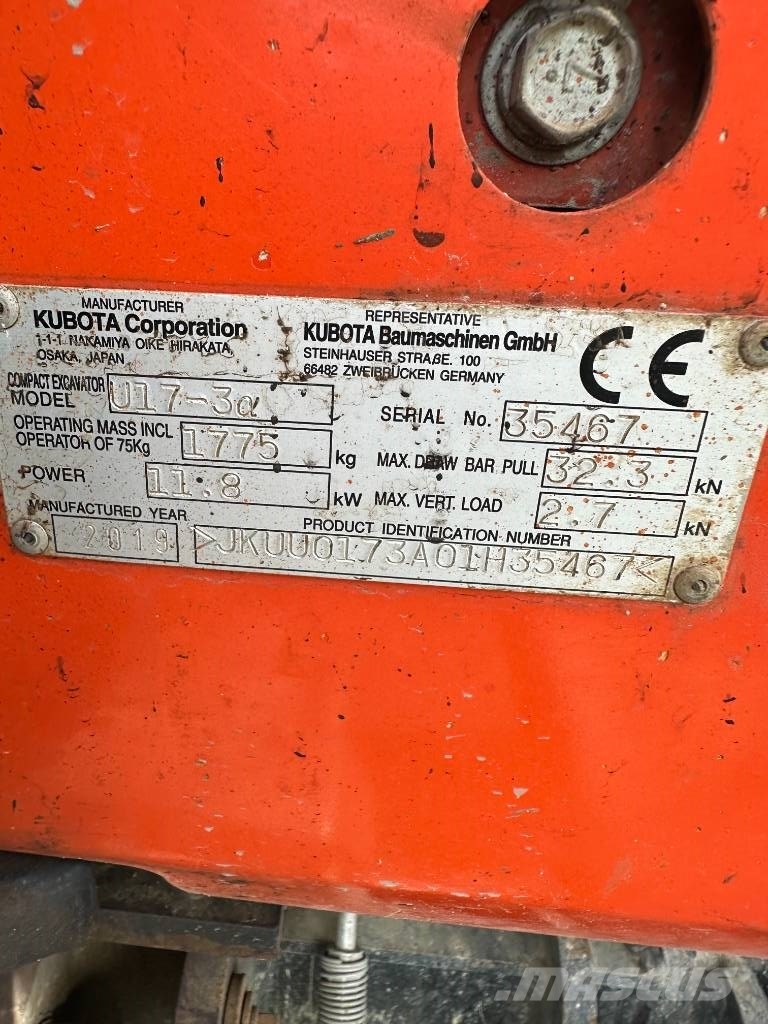Kubota U 17-3 hybrid VÜ Miniexcavadoras