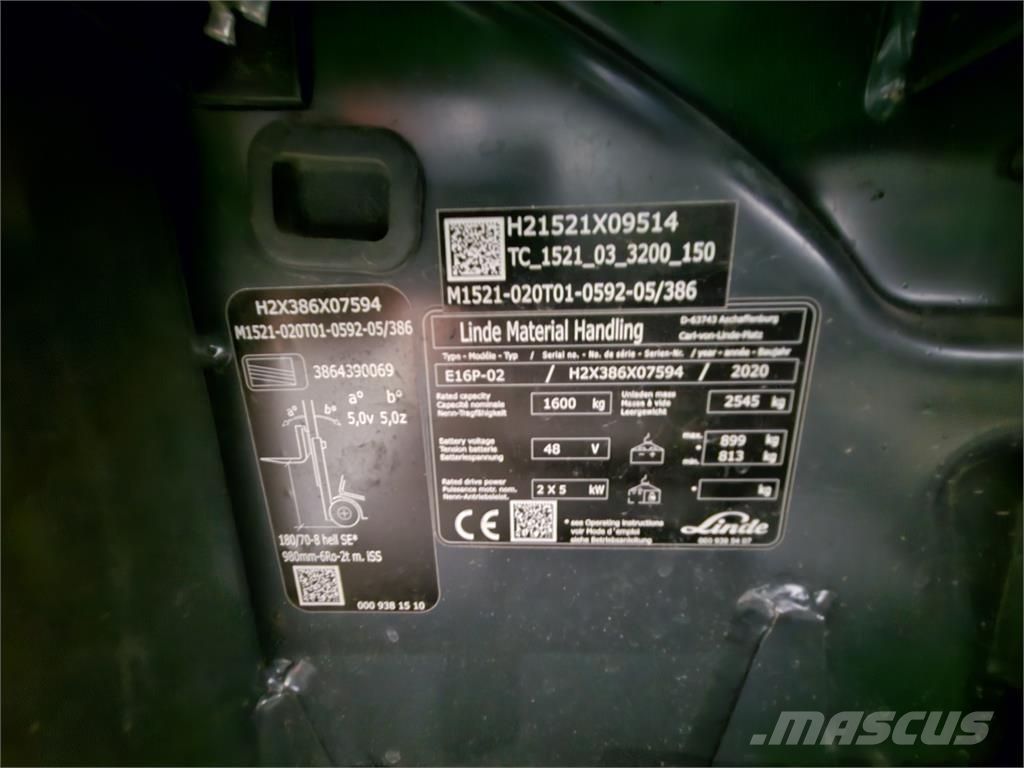 Linde E16P LI-ION Chariots élévateurs électriques