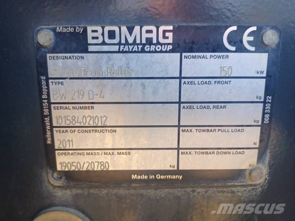 Bomag BW 219 D-4 Walzenzüge