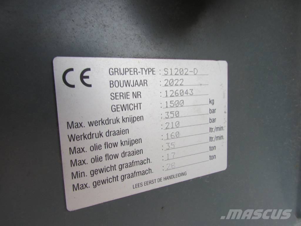 Zijtveld S 1202-D Sortiergreifer Oilquick OQ 70/55 Pinzas
