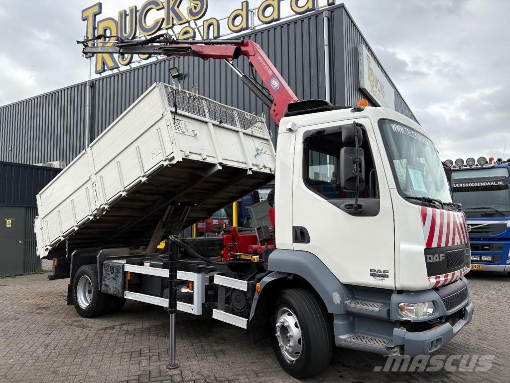 DAF LF 55.220 + HMF 735 K2 -- 2X EXT. + TIPPER + 3 SEA All terrain cranes