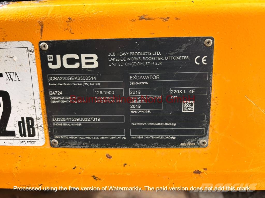 JCB 220X L4F gebraucht BJ 2019 5.820h Rupsgraafmachines